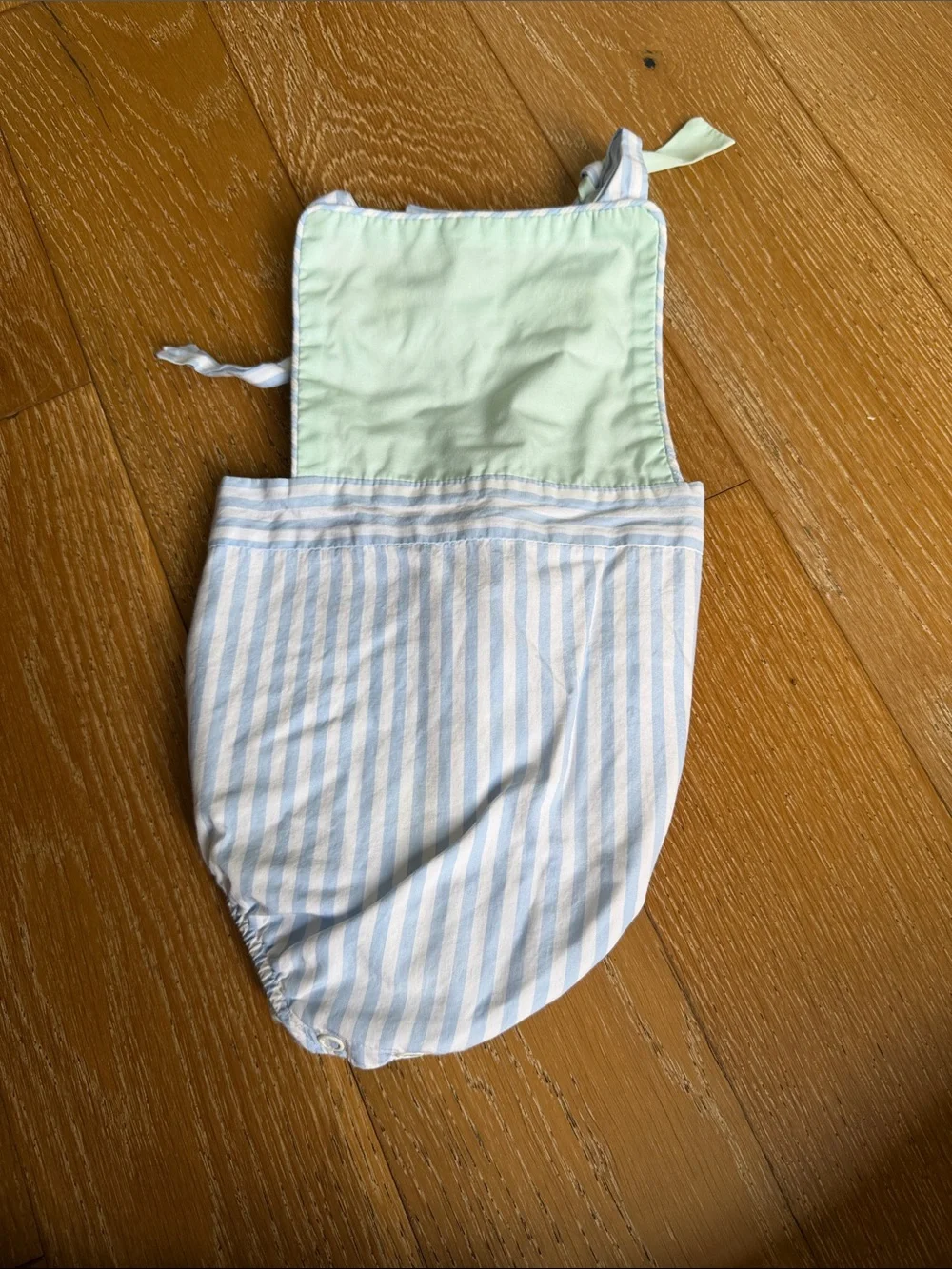 The Beaufort Bonnet Company Light Blue Stripe and mint sunsuit 2019